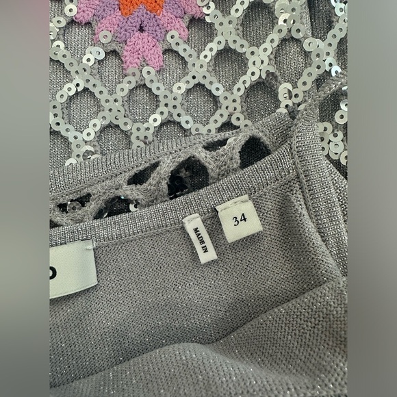 Sandro Silver Sequin Crotchet Dress - Picture 8 of 10